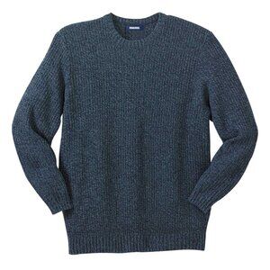 KingSize Men's Big & Tall 3XL Navy Marl Shaker Knit Crewneck‎ Pullover Sweater